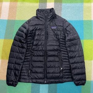 Patagonia Goose Down Sweater Puffer Jacket Full Zip Women Black